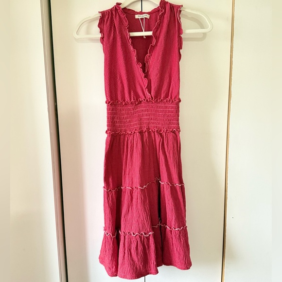 Max Studio Dresses & Skirts - NWOT Max Studio Red & White Ruffle Trim Mini Dress Cotton Blend Size Small